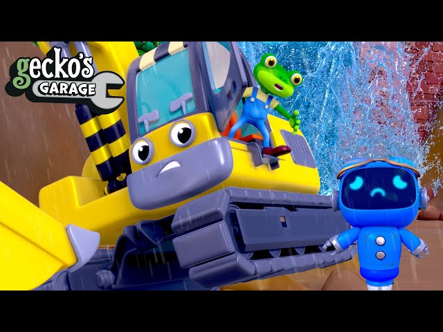 Excavator Emergency Rescue | Trouble at the Construction Site | Gecko’s Garage | Trucks For Children