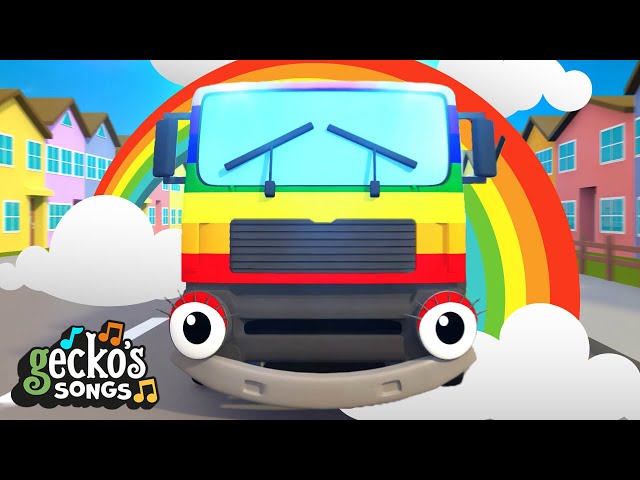 Rainbow Fire Truck Song | Nursery Rhymes & Kids Songs | Trucks For Children | Gecko’s Garage